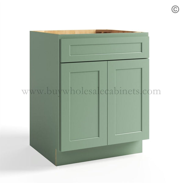 Jade Green Shaker Base Cabinet Two Doors/One Drawer