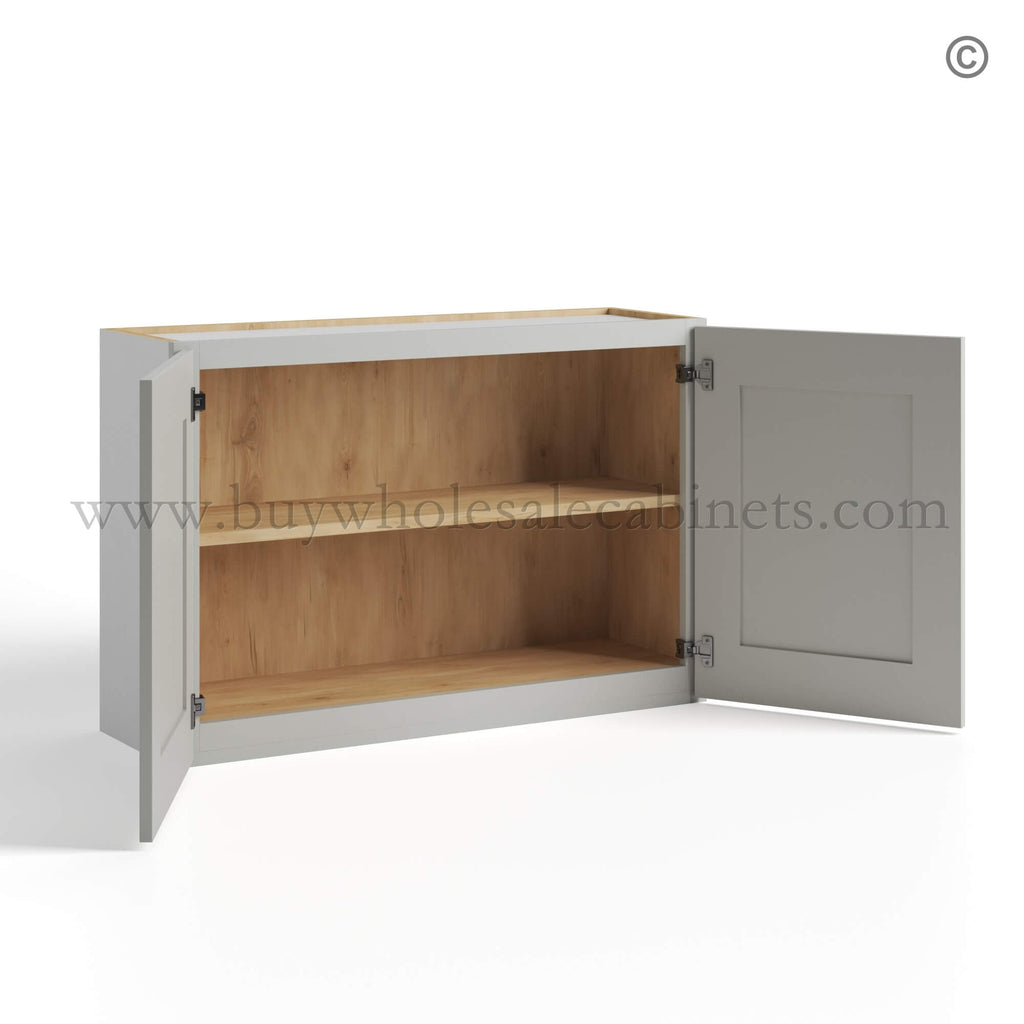 Dorian Gray Shaker Double Door Wall Cabinets- 24″H, 12″D