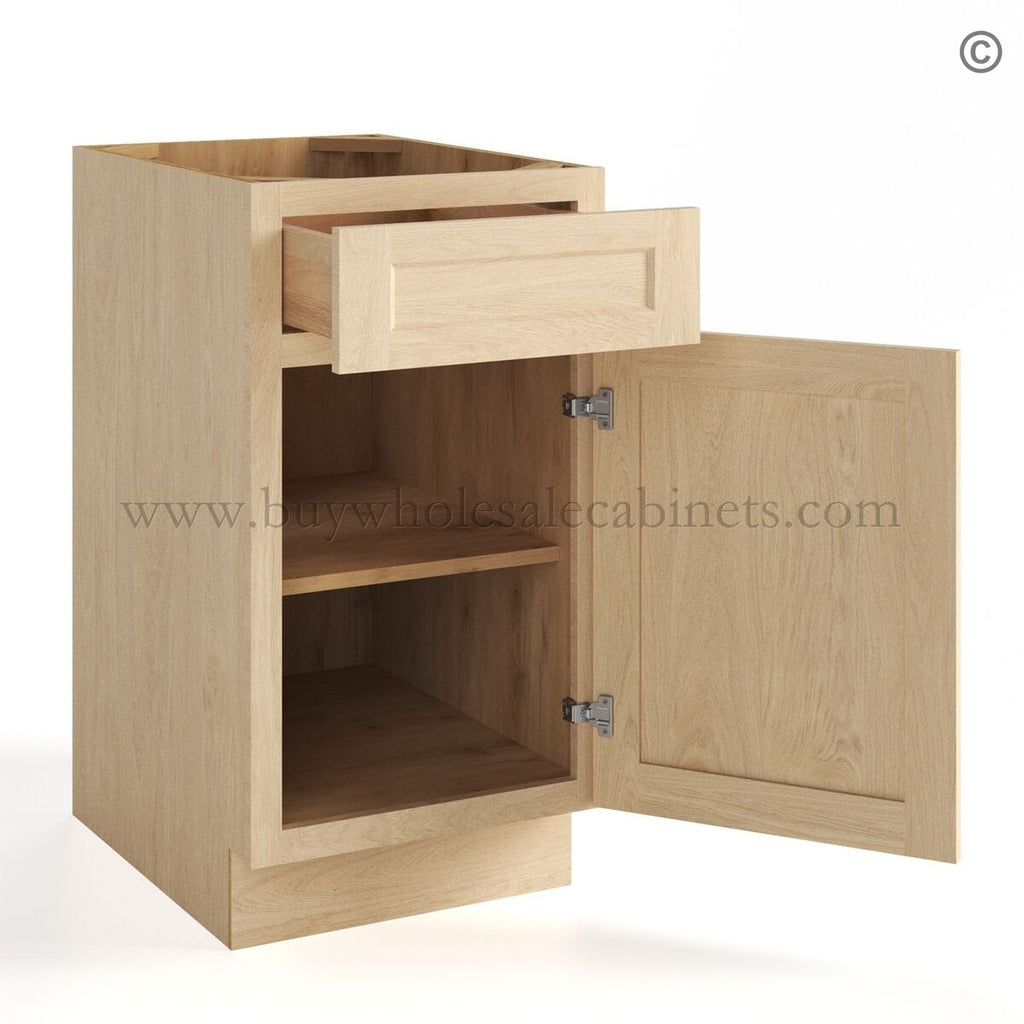 Unfinished Shaker Base Cabinet One Door/One Drawer