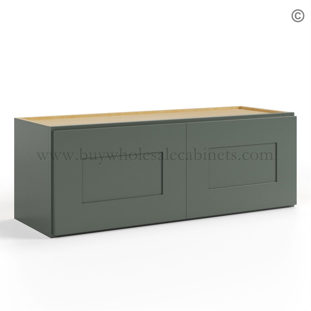Green Shaker 12″ H Double Door Wall Cabinet