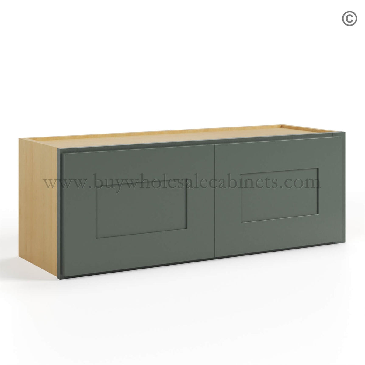 Green Shaker 12″ H Double Door Wall Cabinet