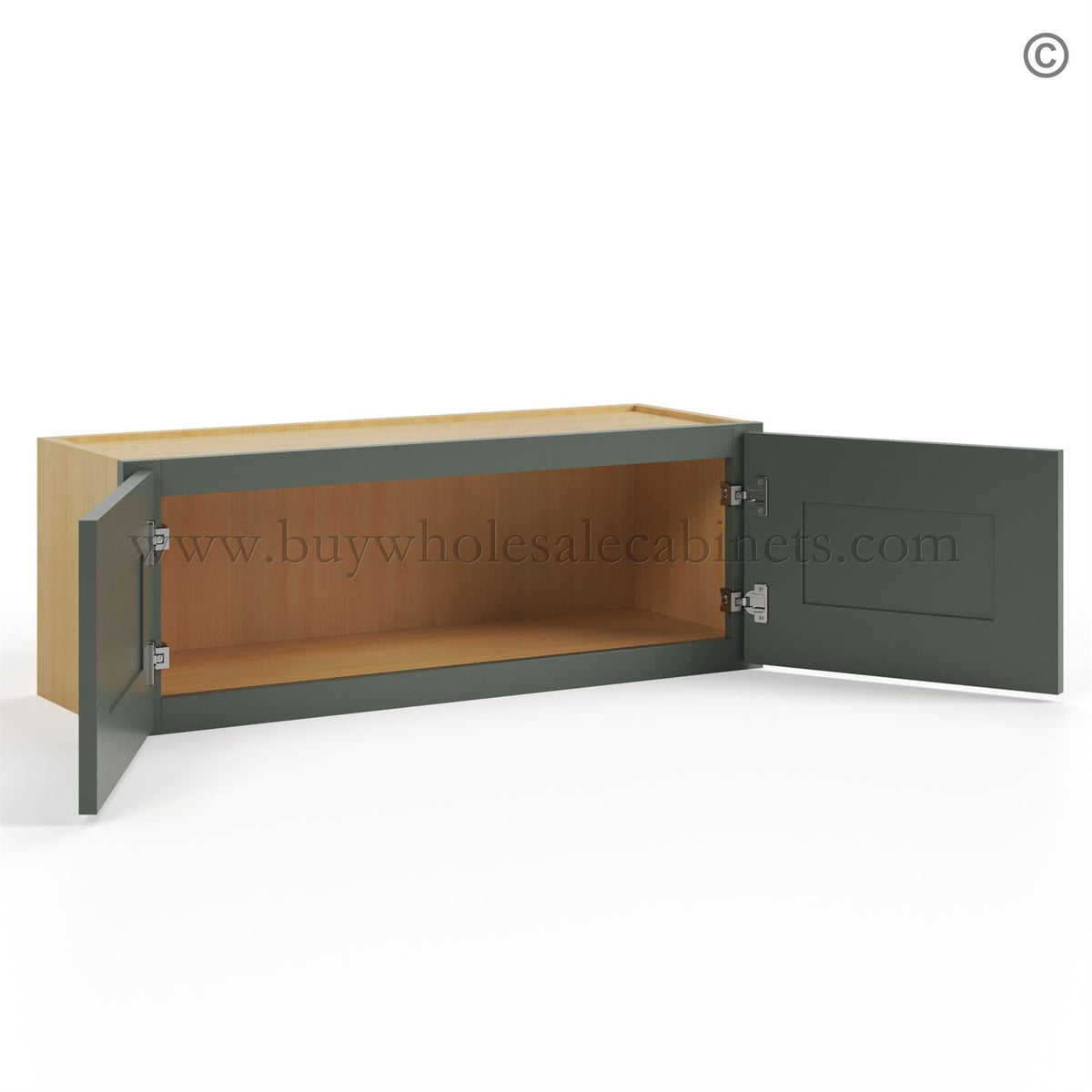Green Shaker 12″ H Double Door Wall Cabinet