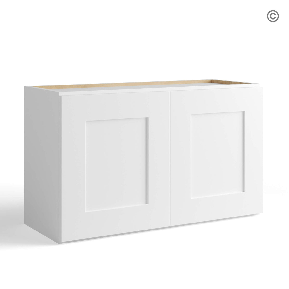 White Shaker 18″ H Double Door Wall Cabinet