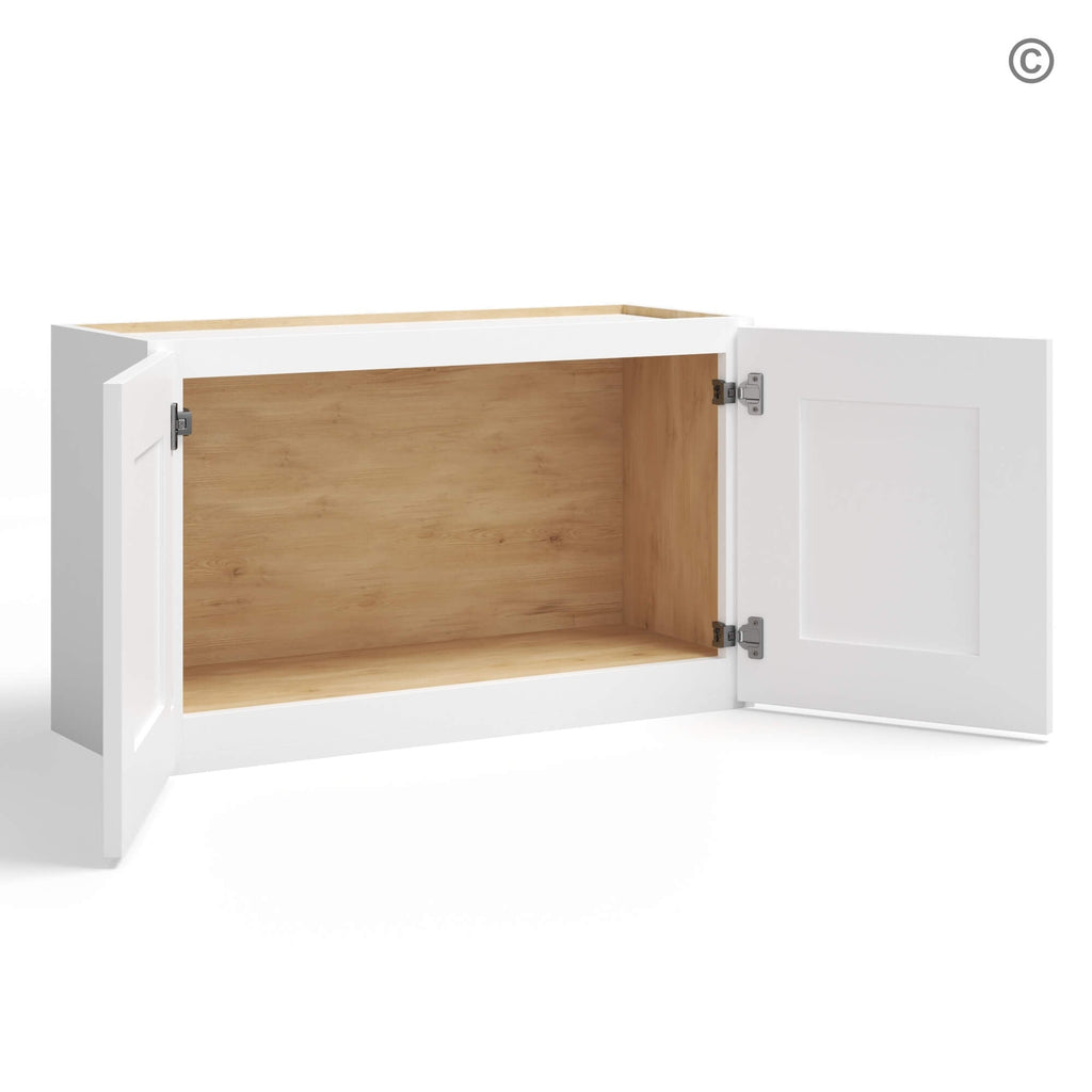 White Shaker 18″ H Double Door Wall Cabinet