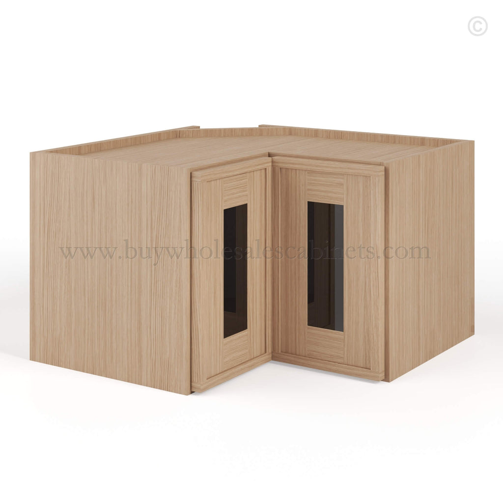 Slim Oak Shaker Easy Reach Wall Cabinet with Glass Door