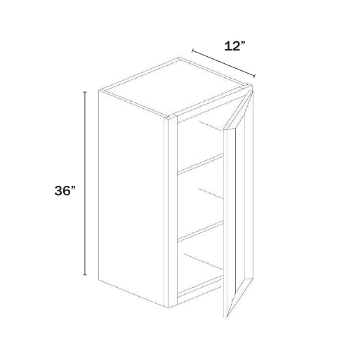 Dorian Gray Shaker Double Door Wall Cabinets 36″H, 12″D