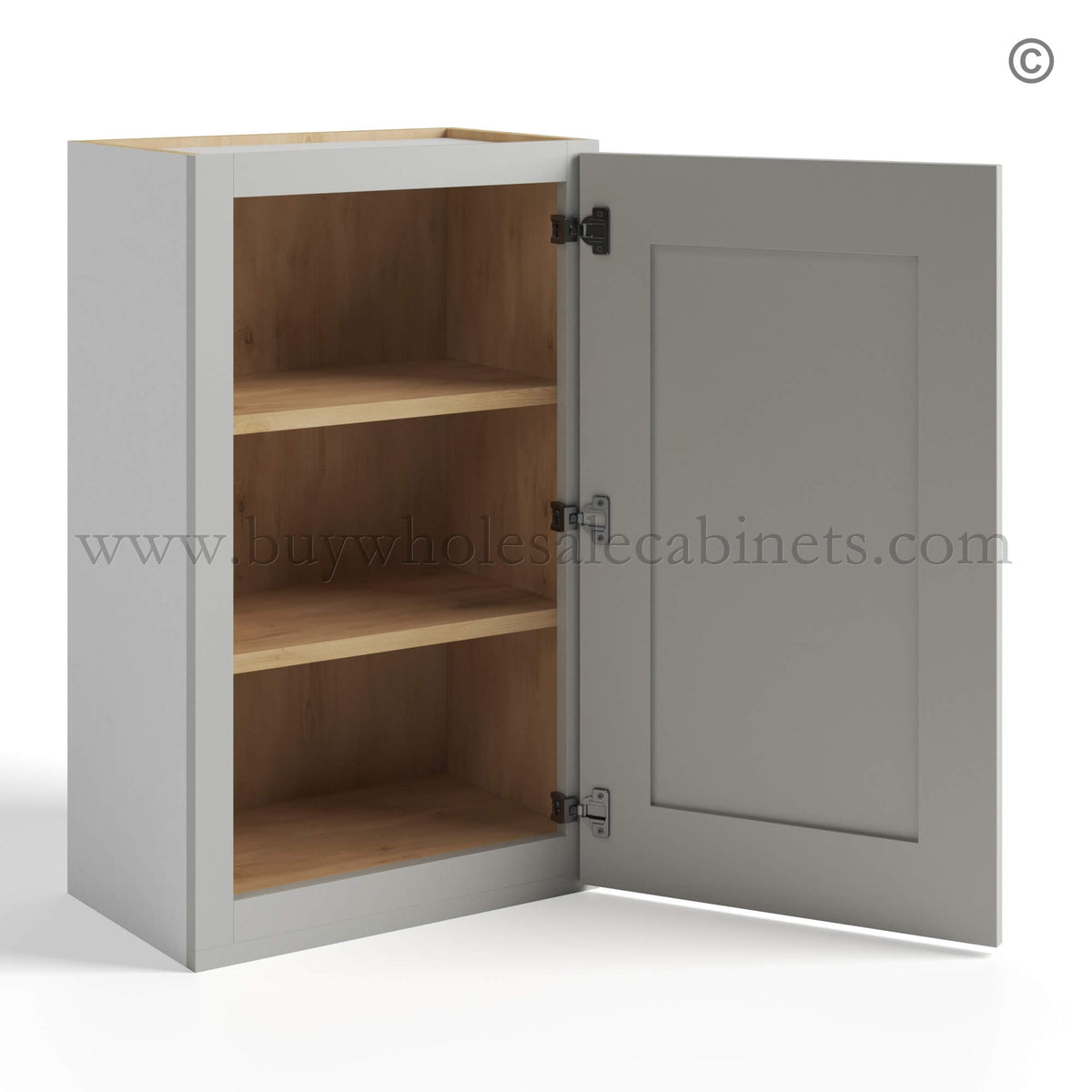 Dorian Gray Shaker Single Door Wall Cabinet 30″H – 12″D