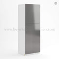 Frameless Gloss Gray Tall Pantry Cabinet with 4 Doors 24″W