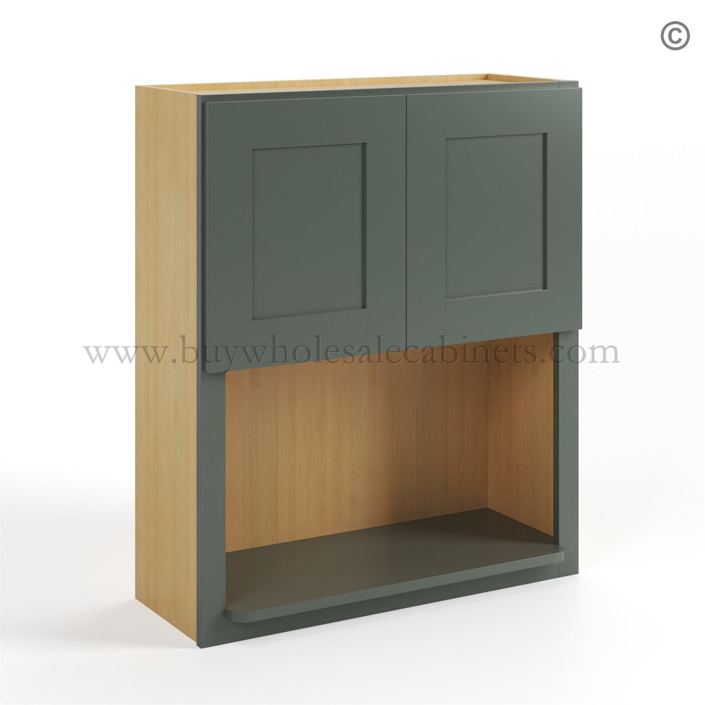 Green Shaker Microwave Wall Cabinet