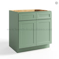 Jade Green Shaker Base Cabinet Two Door/Two Drawers