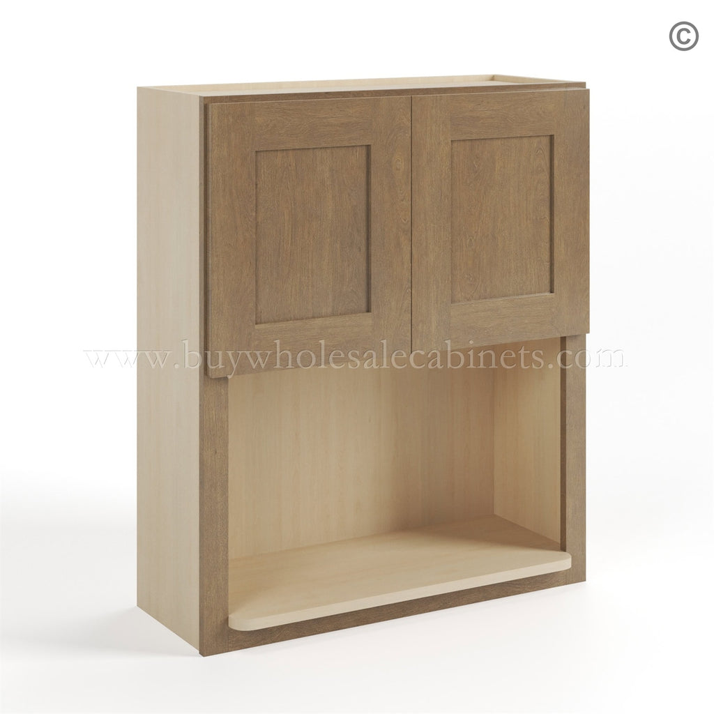 Rustic Wood Shaker Microwave Wall Cabinet