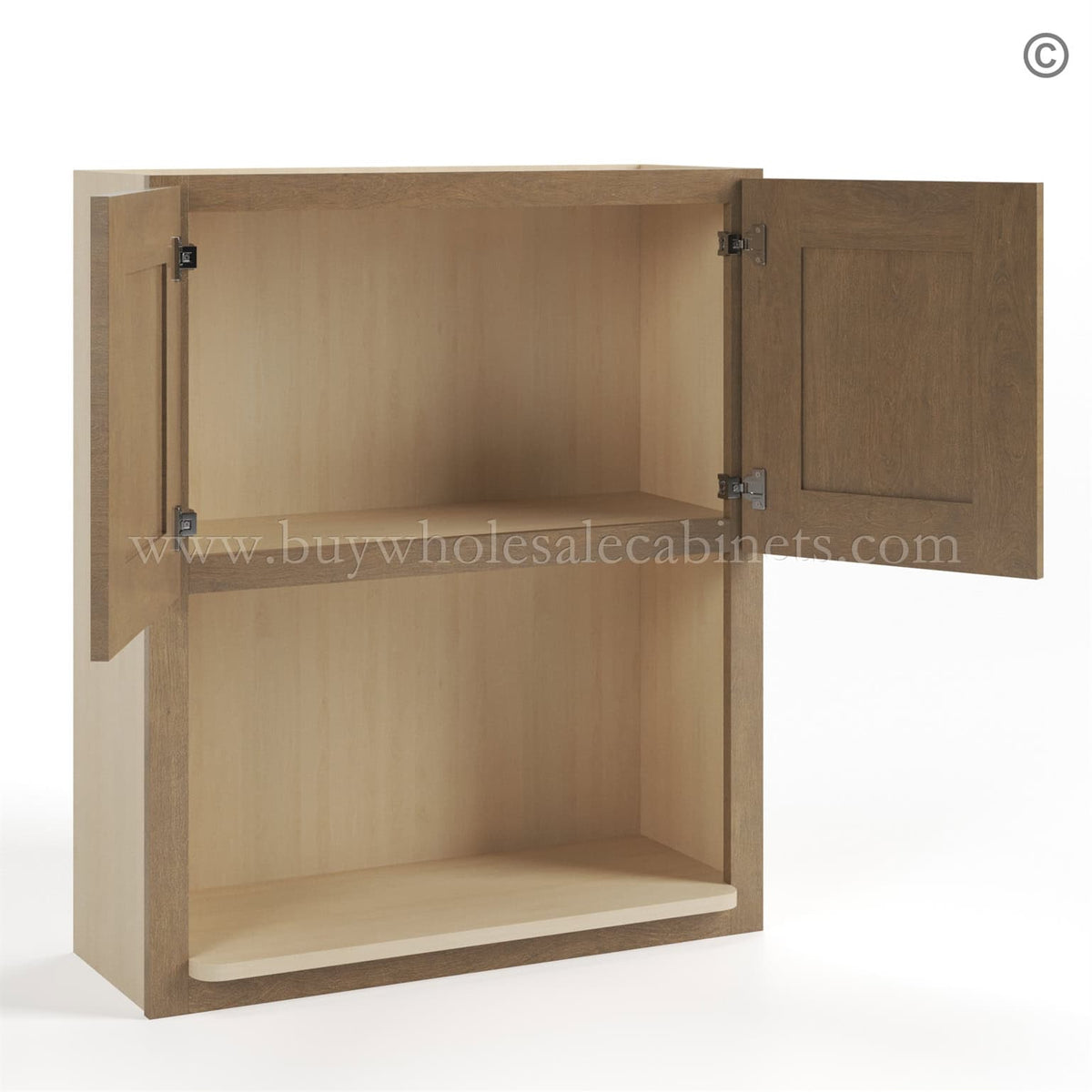 Rustic Wood Shaker Microwave Wall Cabinet