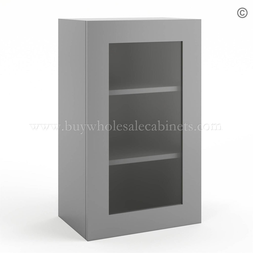 Frameless Graphite Gray Wall Mullion Door – 1 Door 2 Shelves – Glass And Clips Not Included.