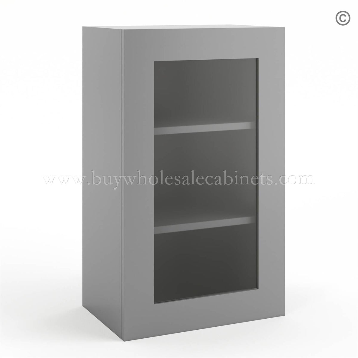 Frameless Graphite Gray Wall Mullion Door – 1 Door 2 Shelves – Glass And Clips Not Included.