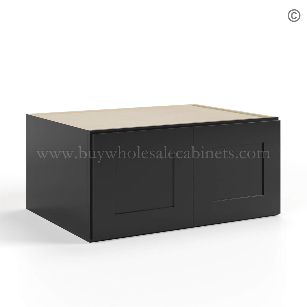 Black Shaker 30″ W Refrigerator Wall Cabinet 24″ Deep