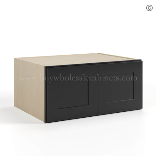 Black Shaker 30″ W Refrigerator Wall Cabinet 24″ Deep
