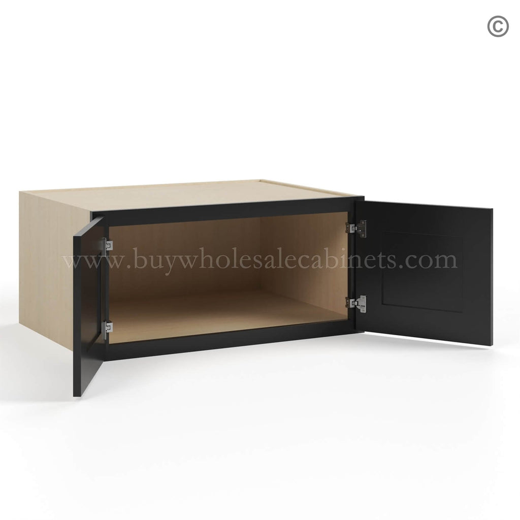 Black Shaker 30″ W Refrigerator Wall Cabinet 24″ Deep