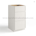 Dove White Slim Shaker Vanity Three Drawer Base Cabinet