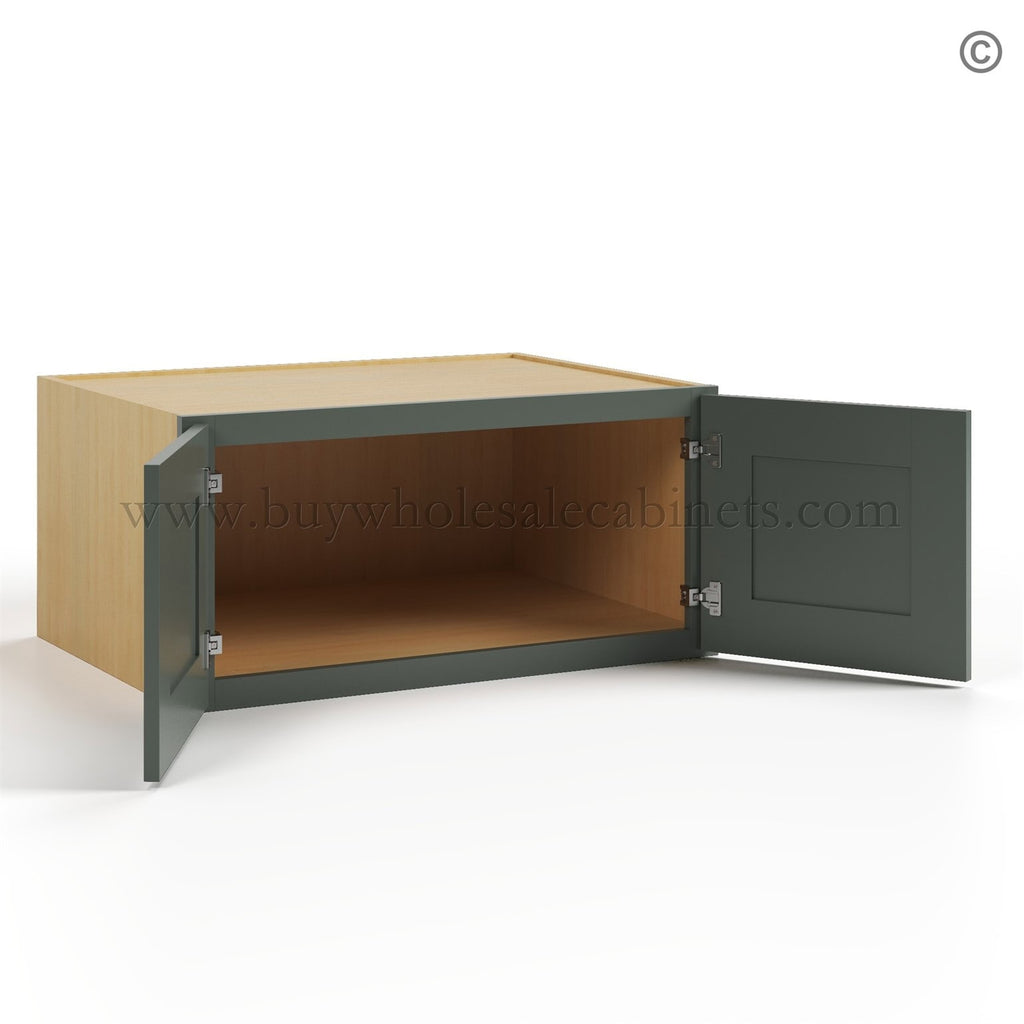 Green Shaker 33″ W Refrigerator Wall Cabinet 24″ Deep