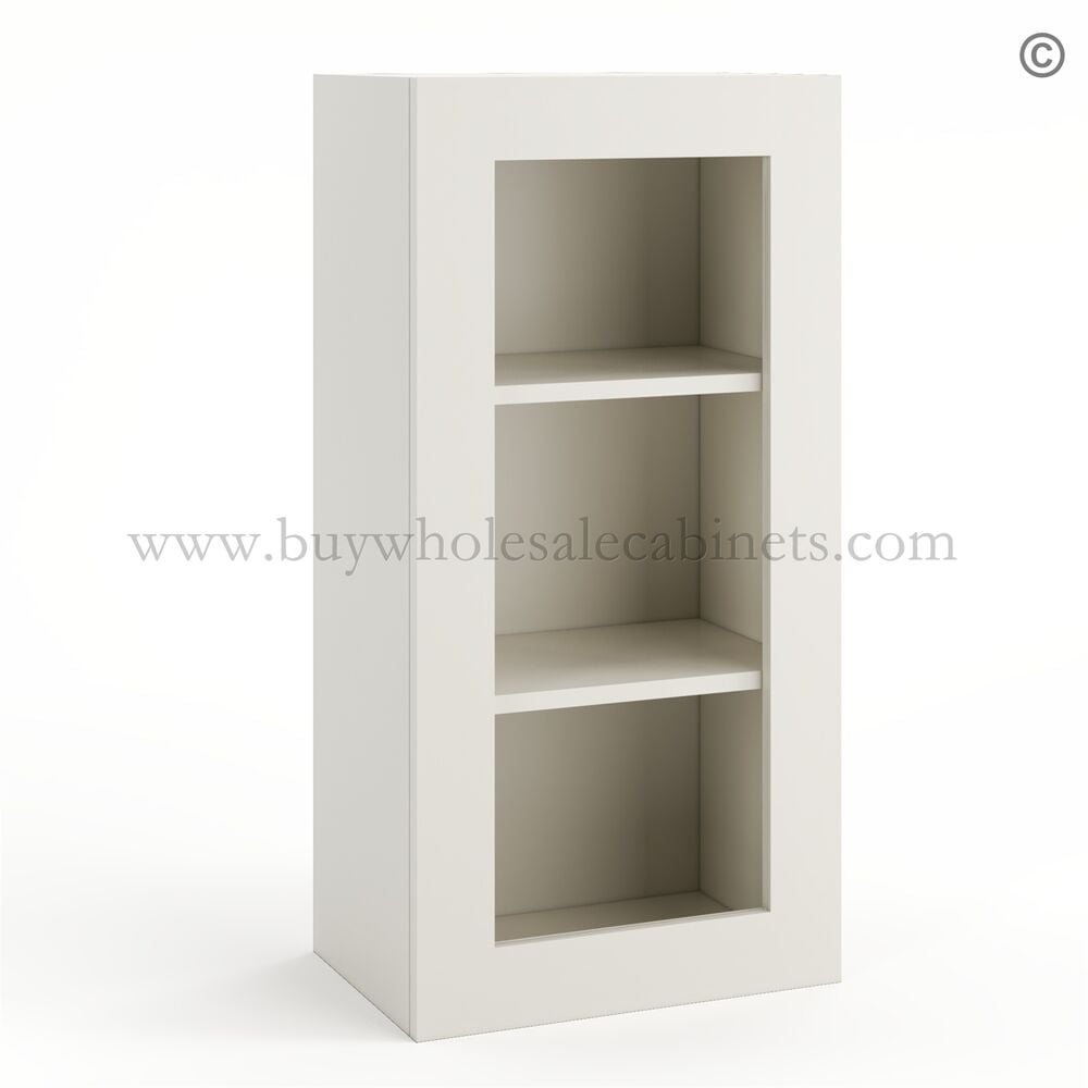 Frameless Pearl White Wall Mullion Door – 1 Door 2 Shelves – Glass And Clips Not Included.