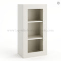 Frameless Pearl White Wall Mullion Door – 1 Door 2 Shelves – Glass And Clips Not Included.