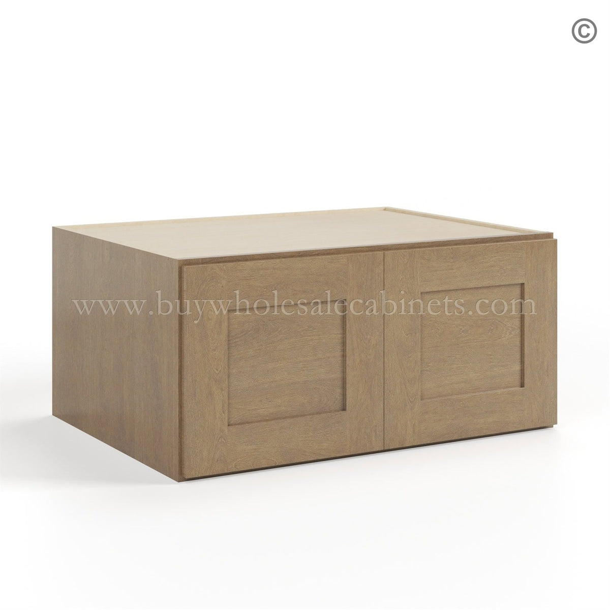 Rustic Wood Shaker 30″ W Refrigerator Wall Cabinet 24″ Deep