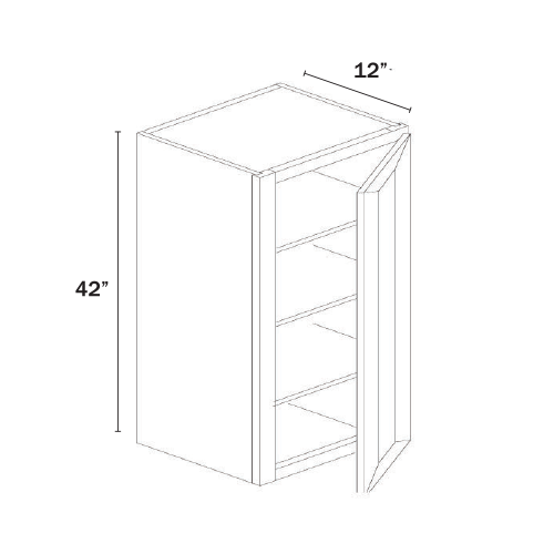 Slim Shaker Green Single Door Wall Cabinet – 42″H – 12″D