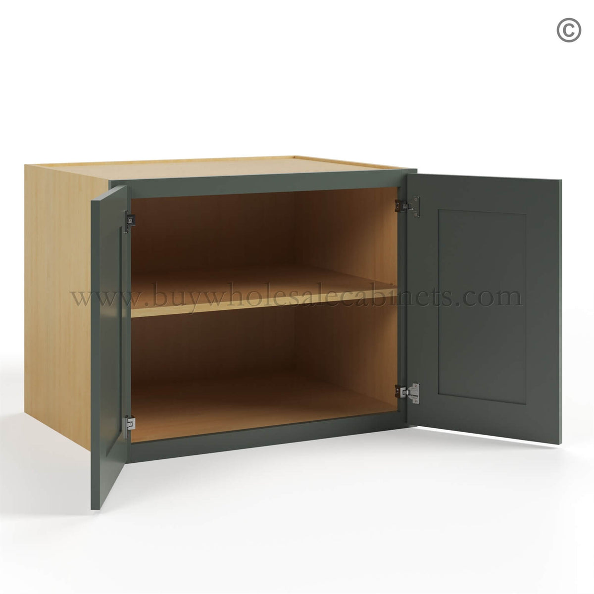 Green Shaker 24″ H Refrigerator Wall Cabinet 24″ Deep