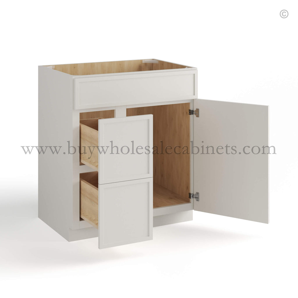 Dove White Slim Shaker Vanity Combo with Drawers