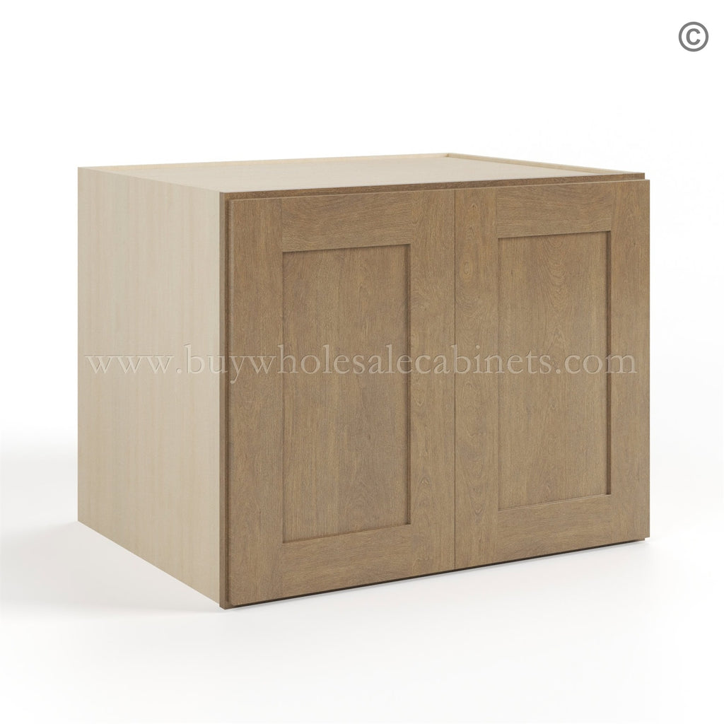 Rustic Wood Shaker 24″ H Refrigerator Wall Cabinet 24″ Deep