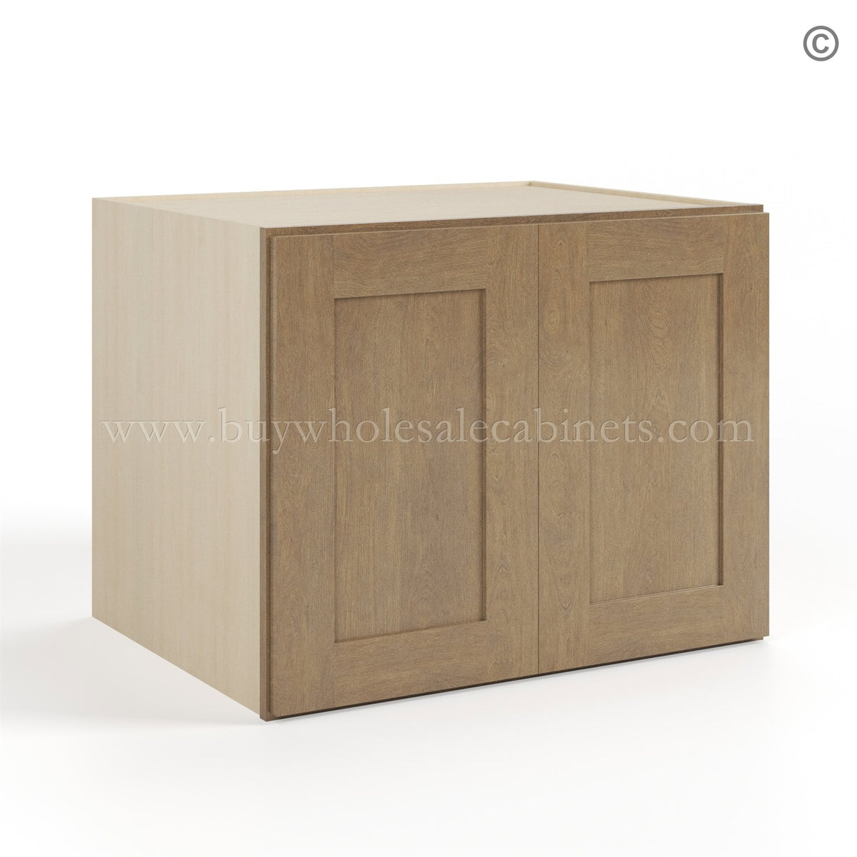 Rustic Wood Shaker 24″ H Refrigerator Wall Cabinet 24″ Deep