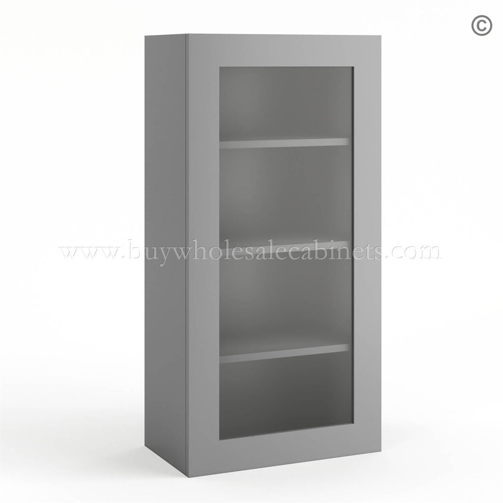 Frameless Graphite Gray Wall Mullion Door – 1 Door 3 Shelves – Glass And Clips Not Included.