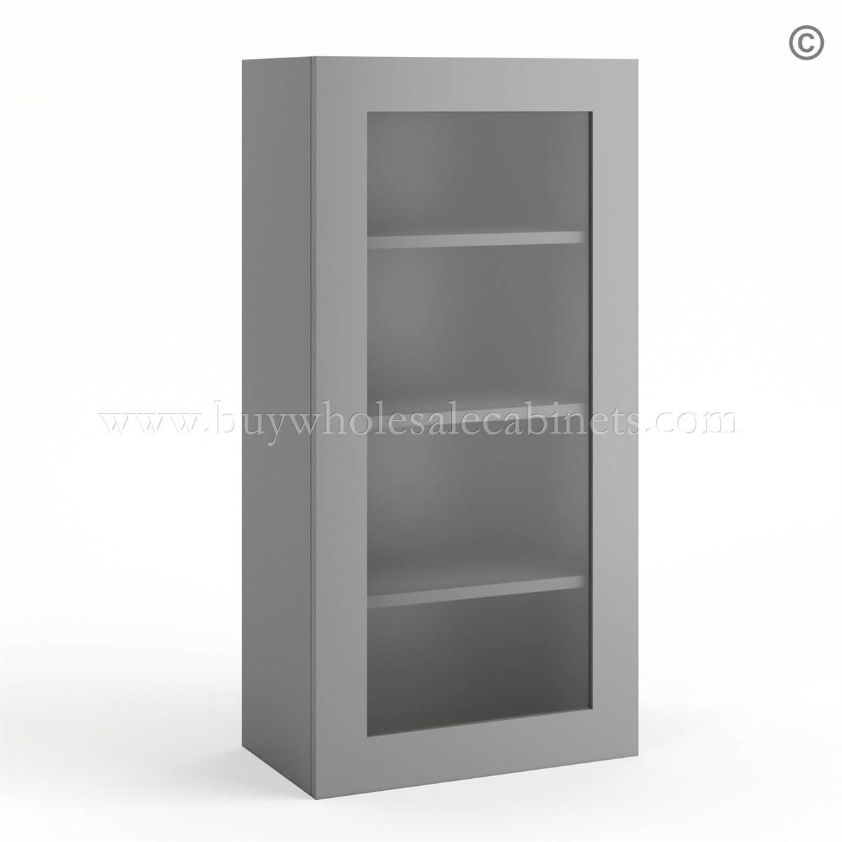 Frameless Graphite Gray Wall Mullion Door – 1 Door 3 Shelves – Glass And Clips Not Included.