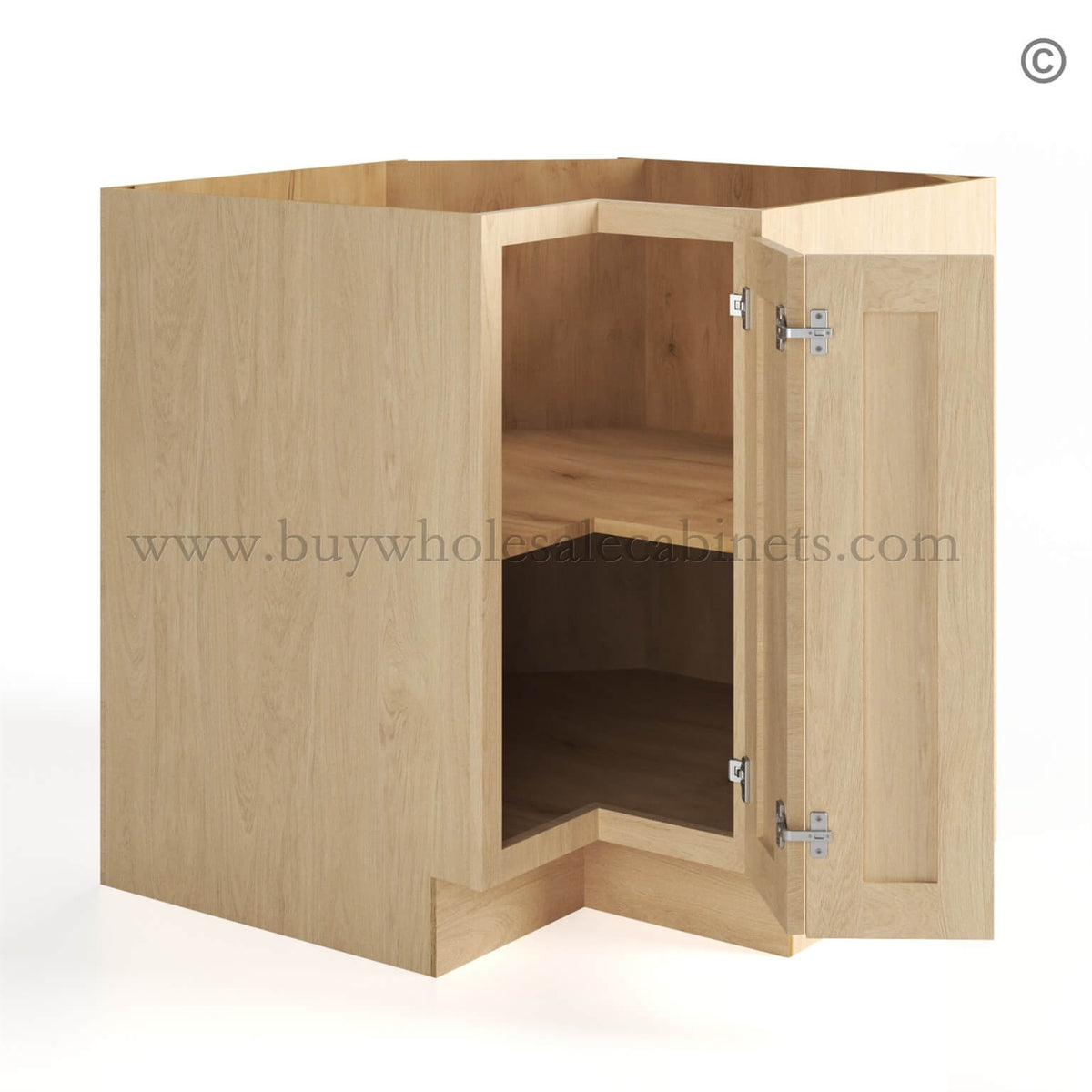 Unfinished Shaker Easy Reach Base Cabinet