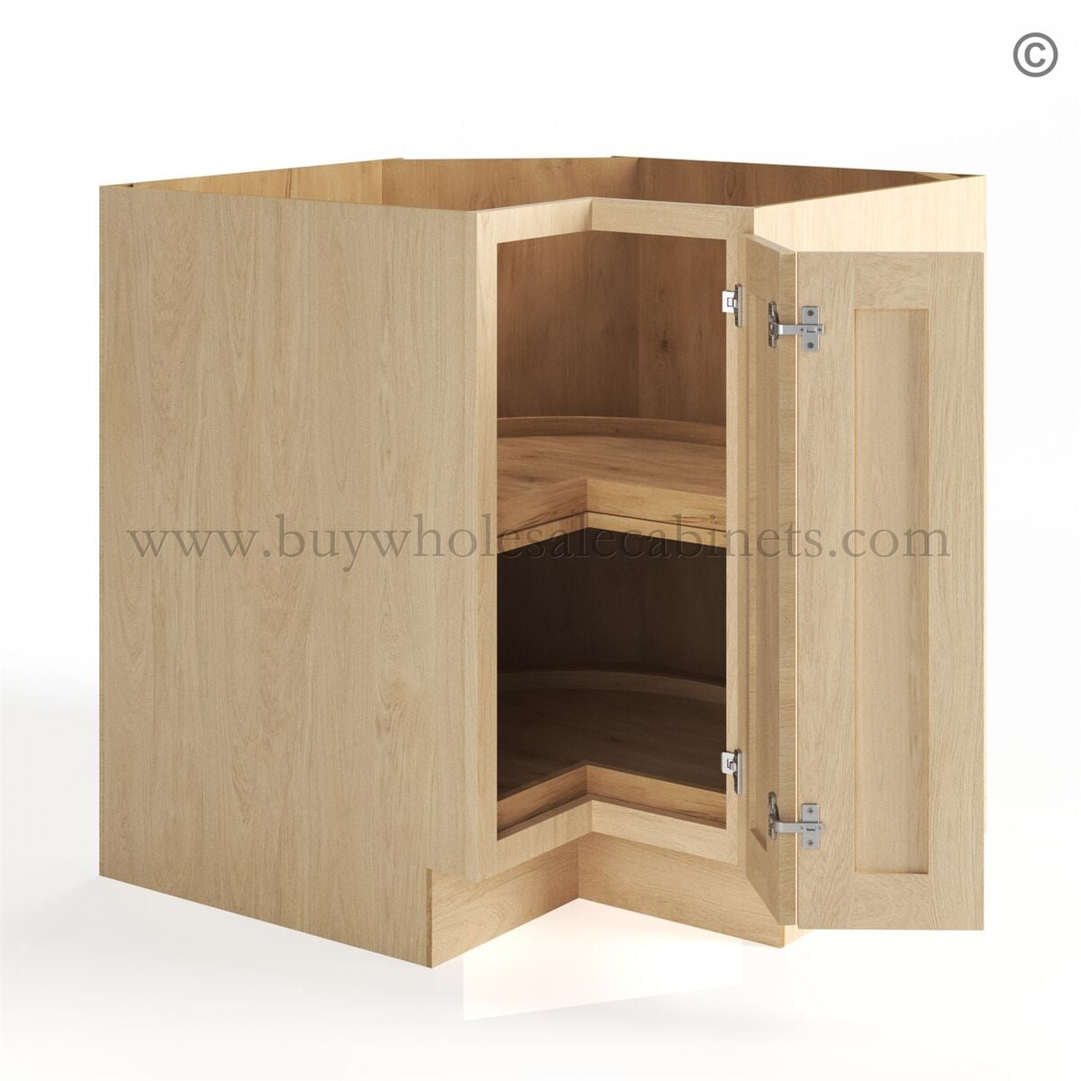 Unfinished Shaker Lazy Susan Base Cabinet