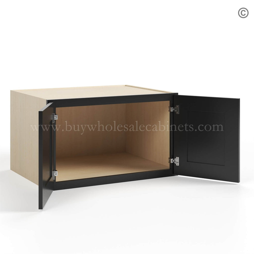 Black Shaker 33″ W Refrigerator Wall Cabinet 24″ Deep