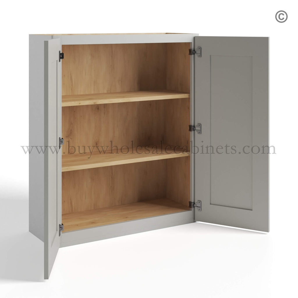 Dorian Gray Shaker Double Door Wall Cabinets 36″H, 12″D