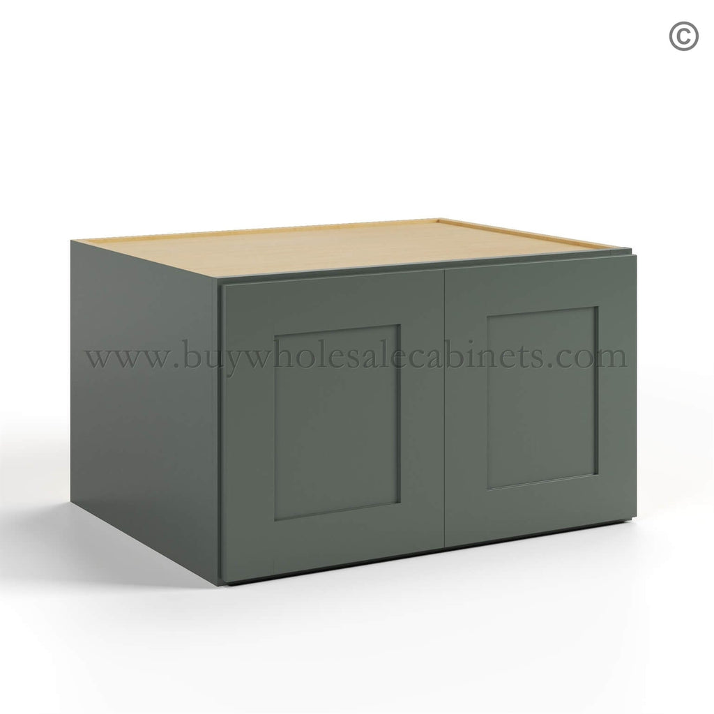 Green Shaker 33″ W Refrigerator Wall Cabinet 24″ Deep