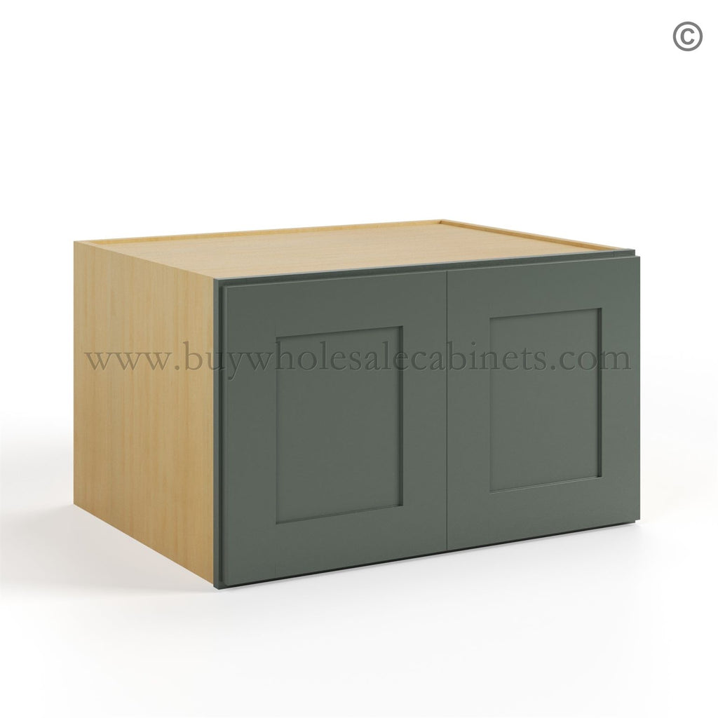 Green Shaker 33″ W Refrigerator Wall Cabinet 24″ Deep