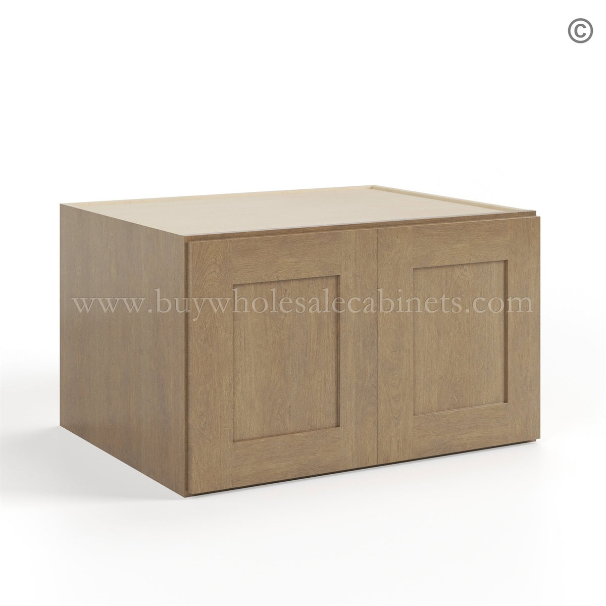 Rustic Wood Shaker 33″ W Refrigerator Wall Cabinet 24″ Deep