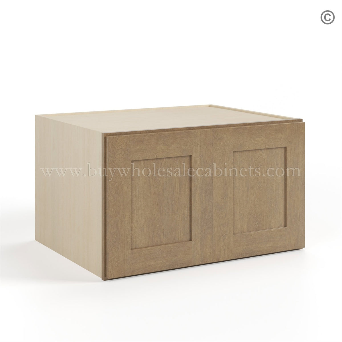 Rustic Wood Shaker 33″ W Refrigerator Wall Cabinet 24″ Deep