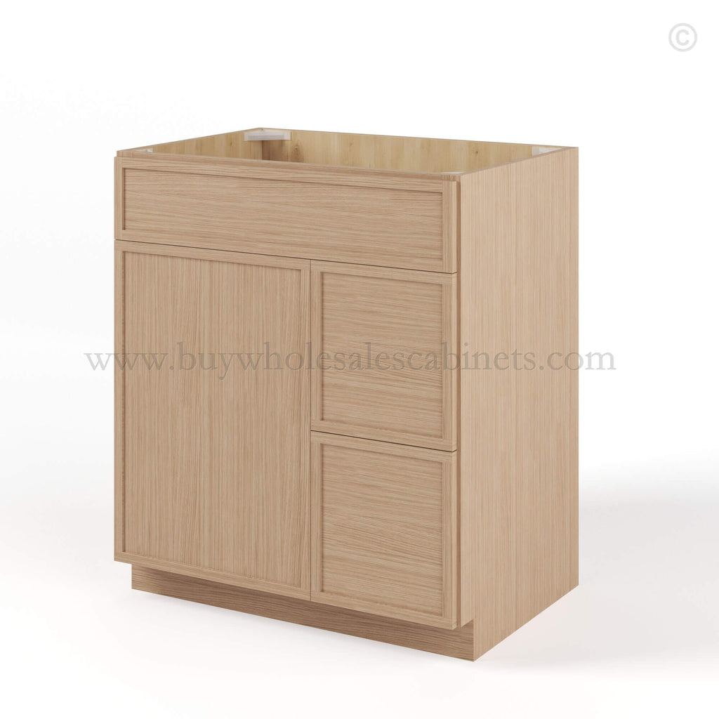 Slim Oak Shaker Vanity Combo with Drawers