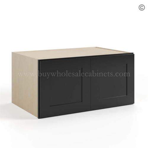 Black Shaker 36″ W Refrigerator Wall Cabinet 24″ Deep