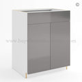 Frameless Gloss Gray Double Door Single Dummy Drawer Vanity Sink Base