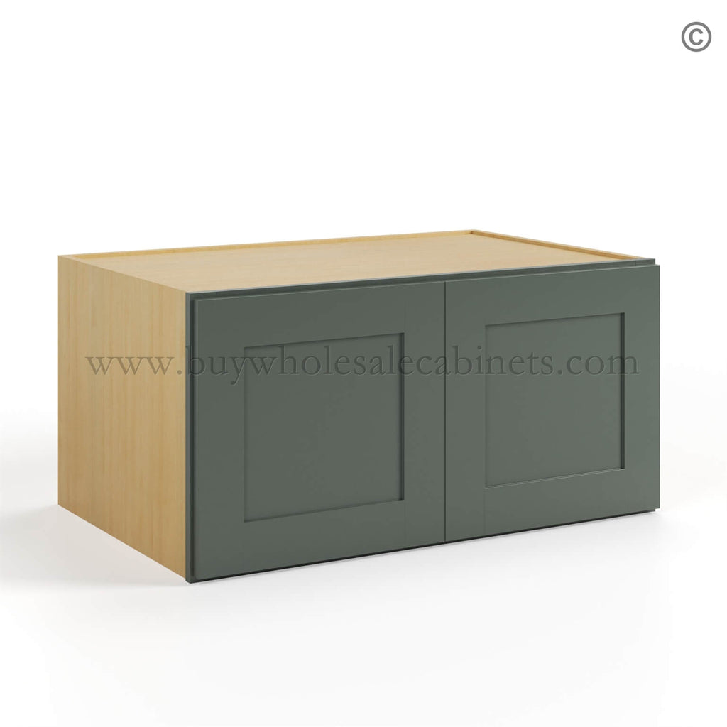 Green Shaker 36″ W Refrigerator Wall Cabinet 24″ Deep