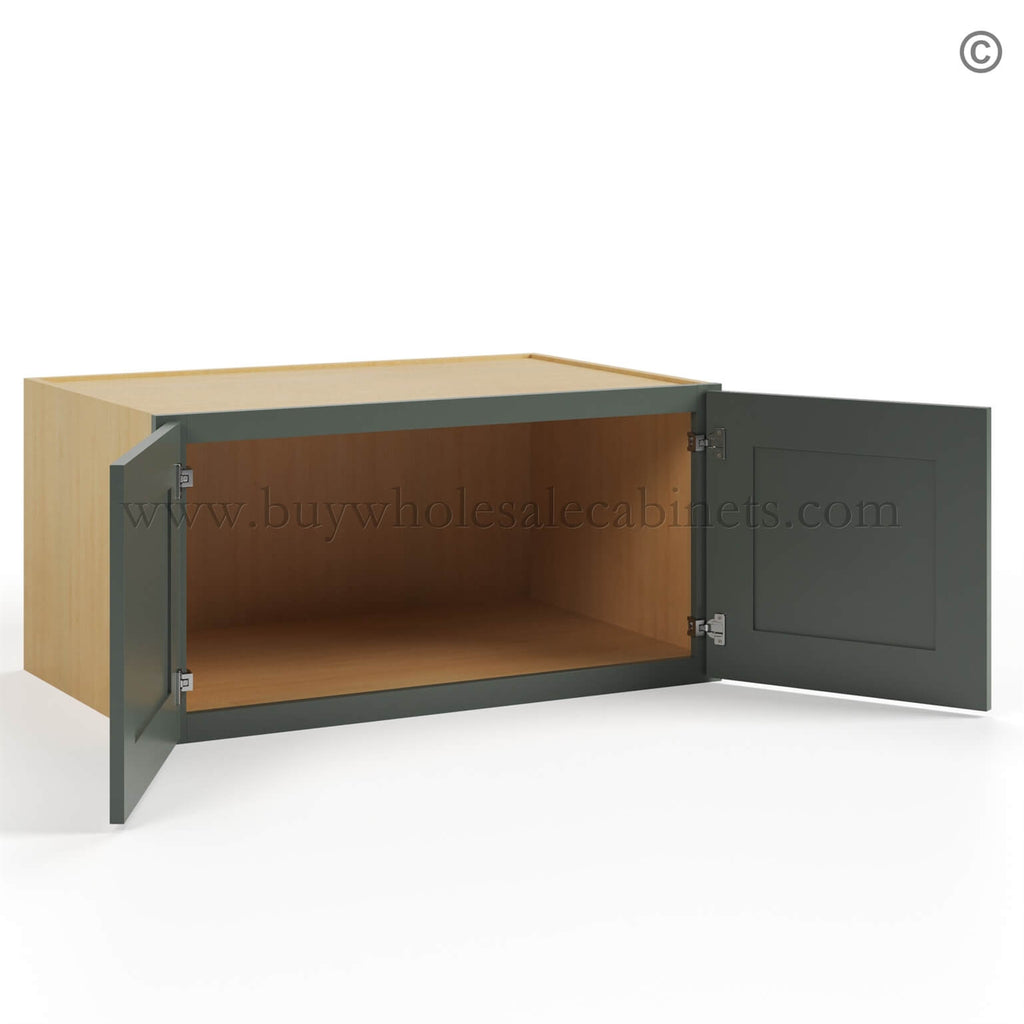 Green Shaker 36″ W Refrigerator Wall Cabinet 24″ Deep