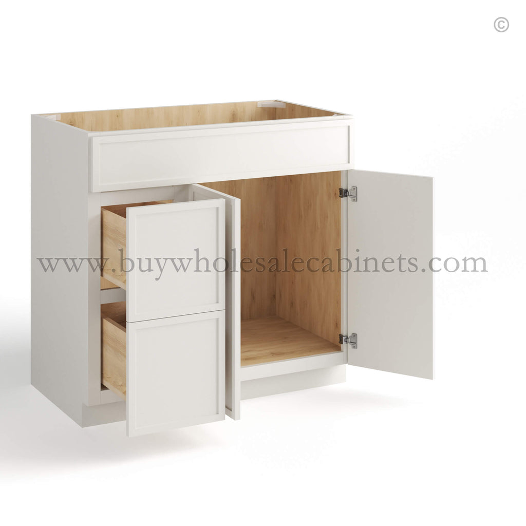 Dove White Slim Shaker Vanity Drawer Cabinet