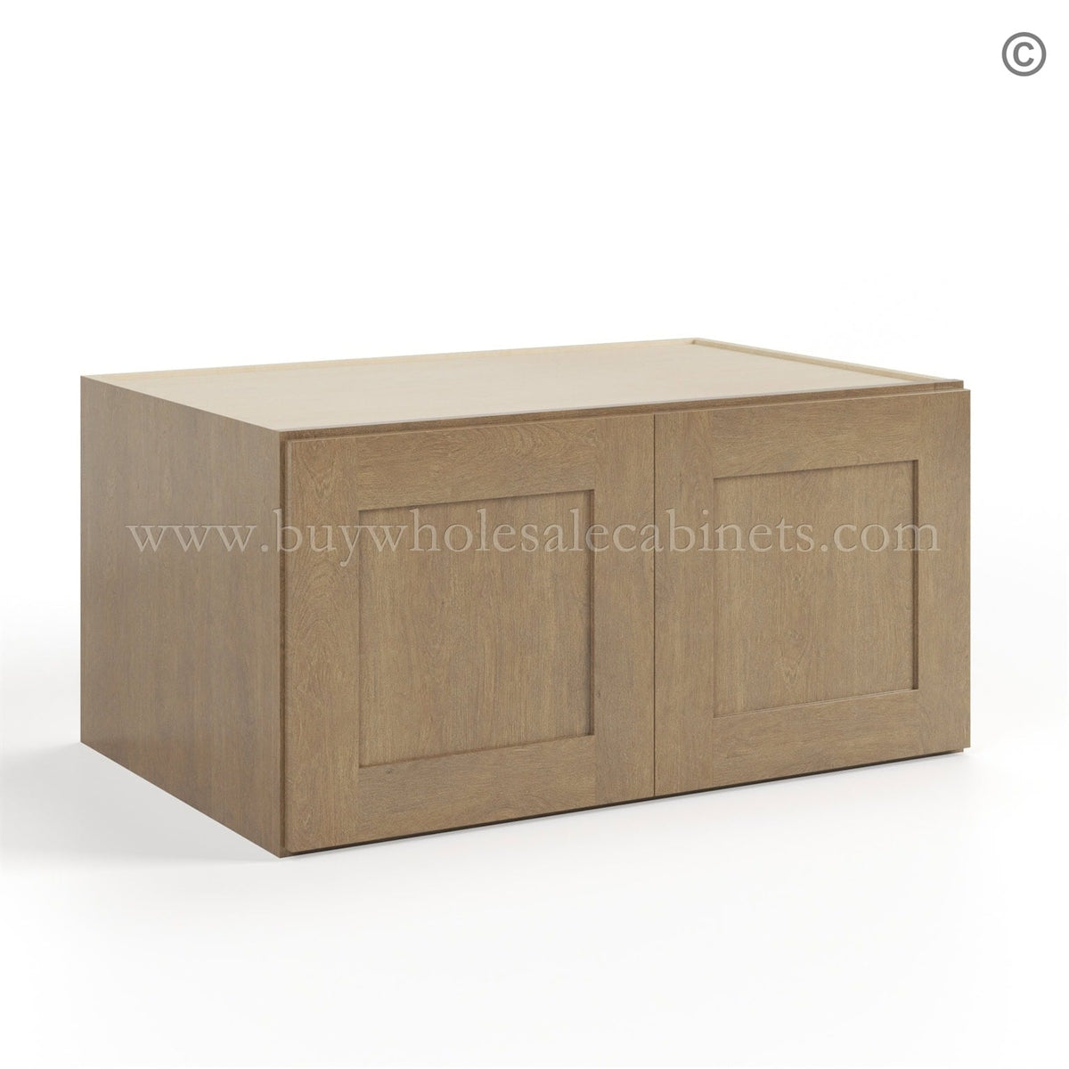 Rustic Wood Shaker 36″ W Refrigerator Wall Cabinet 24″ Deep