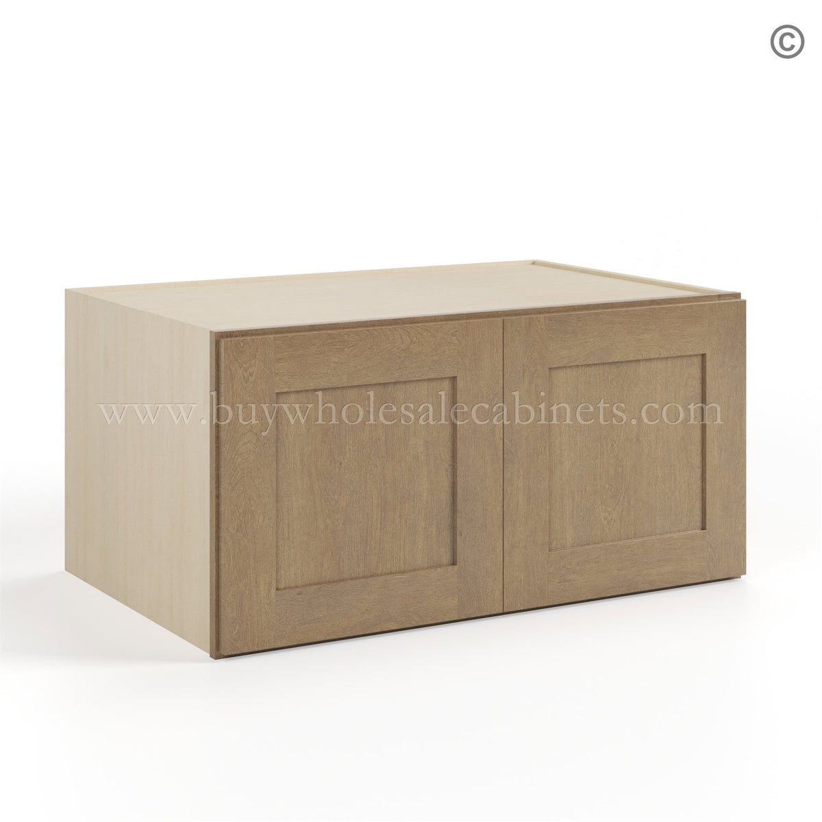 Rustic Wood Shaker 36″ W Refrigerator Wall Cabinet 24″ Deep