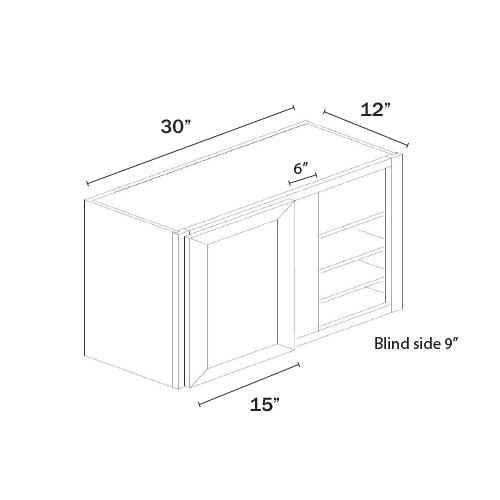 Charcoal Black Shaker Wall Blind Corner Cabinet